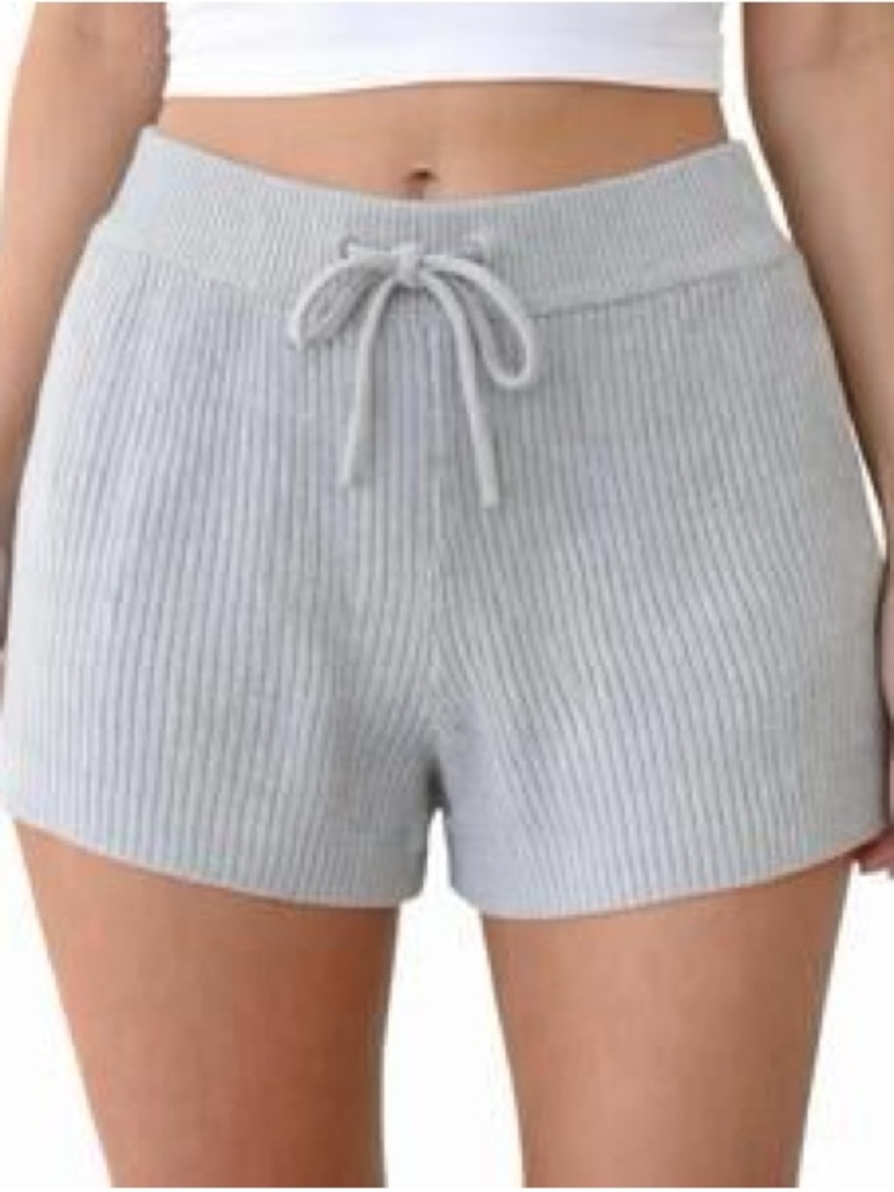 Rachel Parcell Light Gray Knit High-Waist Bike Shorts